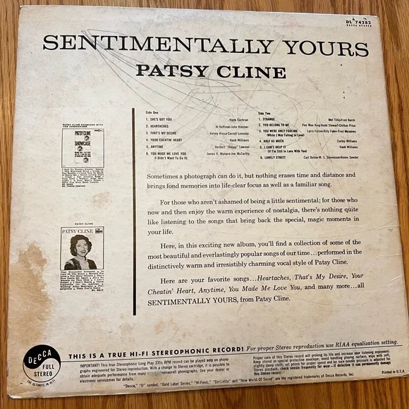 Patsy Cline Record - Picture 2 of 7